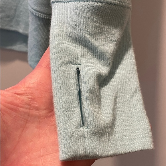 Athleta Light Blue V-Neck Sweatshirt (so soft!); size medium - Picture 5 of 7